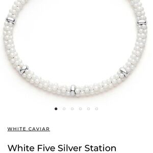 White Five Silver Station Ceramic Bracelet | 5mm